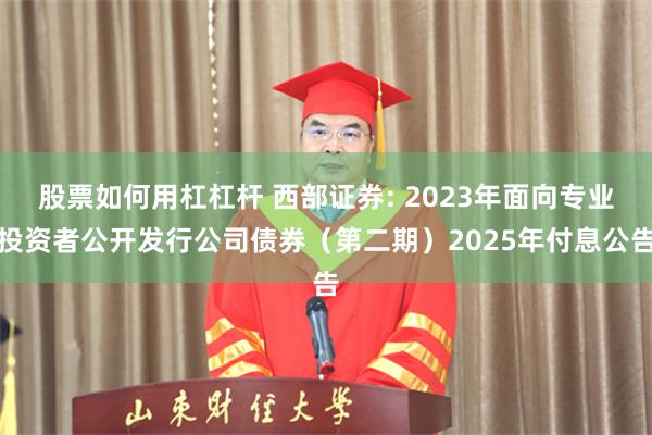 股票如何用杠杠杆 西部证券: 2023年面向专业投资者公开发行公司债券(第二期)2025年付息公告